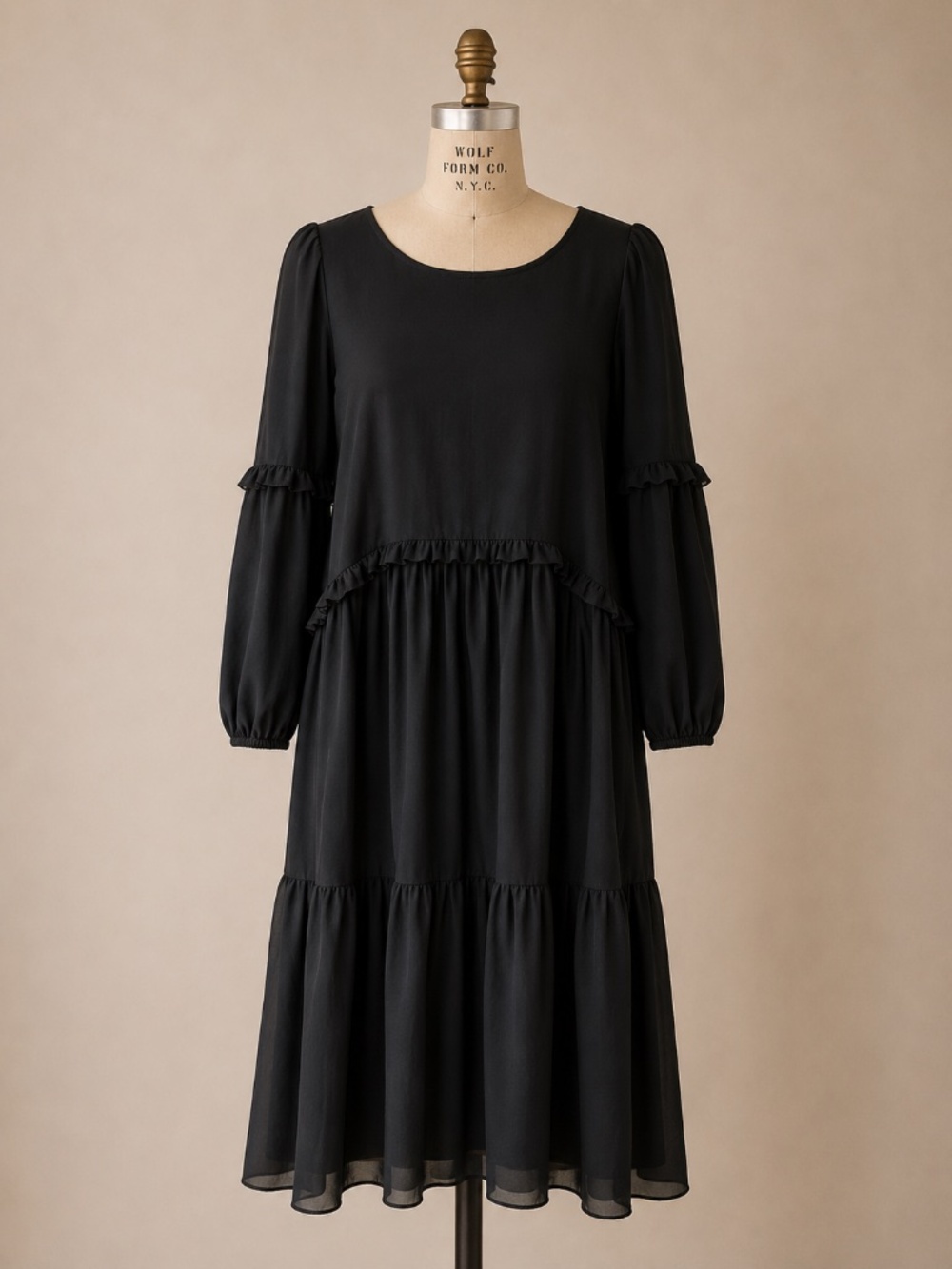 Minkie Tiered Long Sleeve Maxi Dress